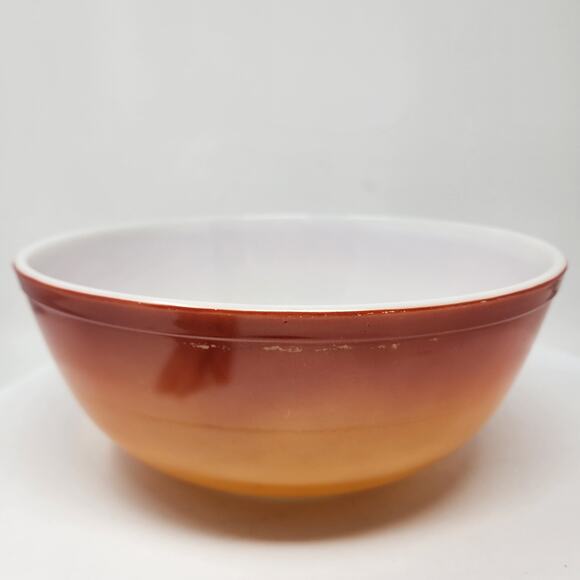 Vintage PYREX Flameglo 404 4 Quart Oven Ware Ombre Orange Mixing Nesting Bowl - Picture 5 of 12